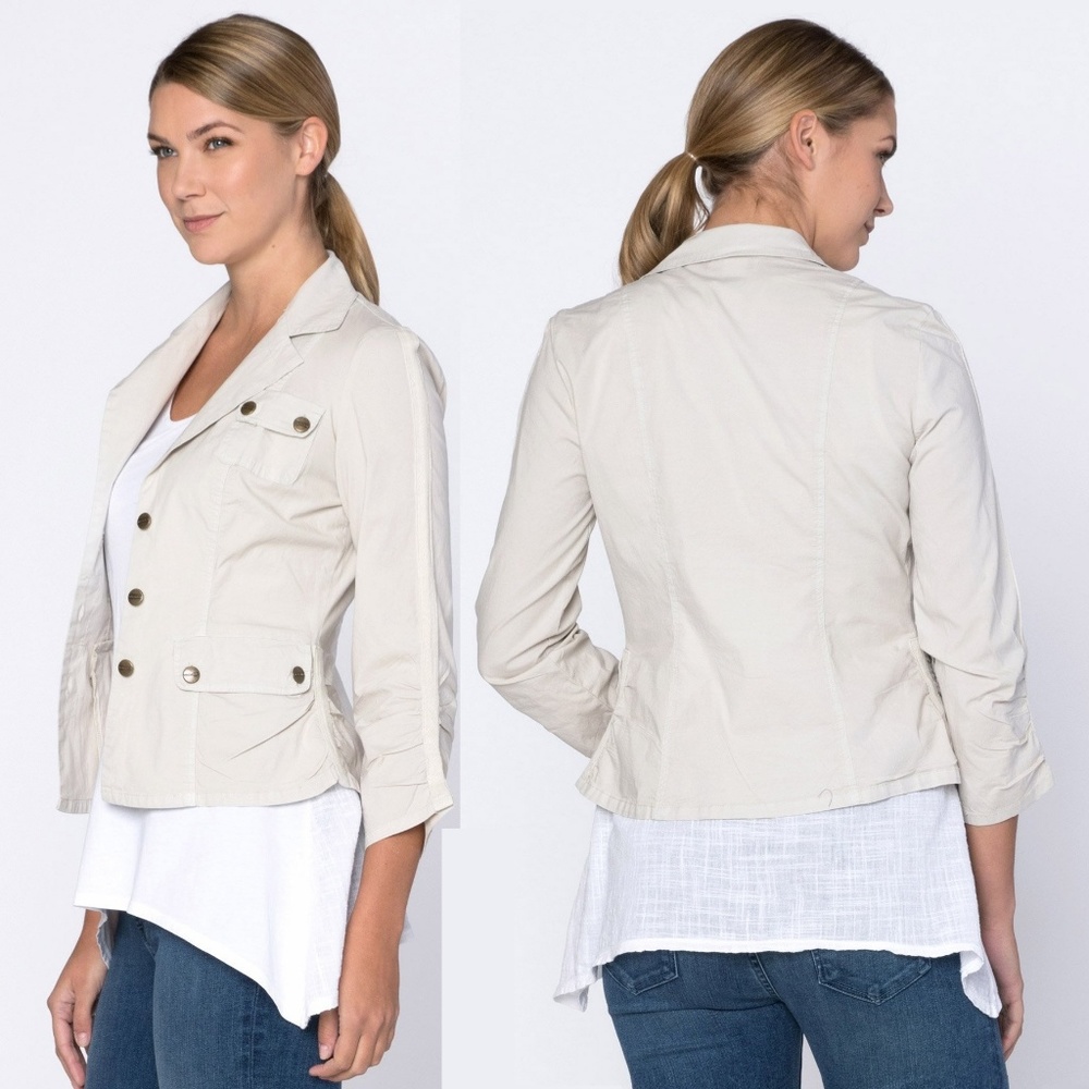 White XCVI Folksy Safari Jacket Women's SMALL